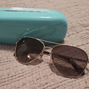 Kate Spade Gold Frame Sunglasses with Black Lenses